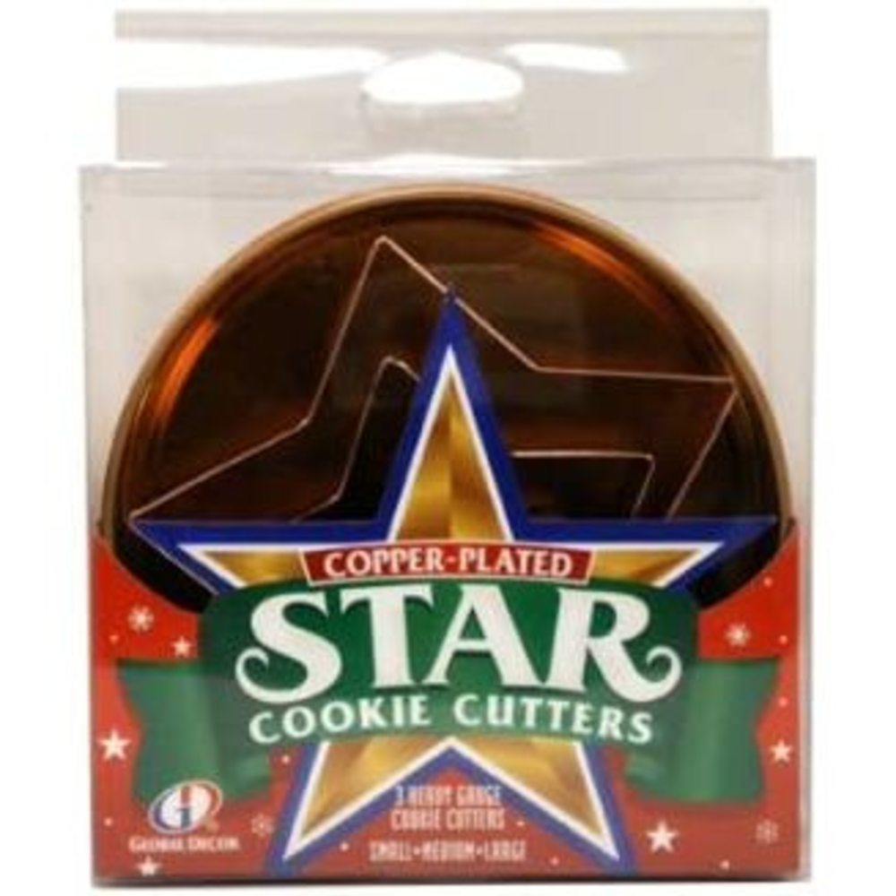 Global Decor Copper-Plated Star Cookie Cutter Set, 3 Piece Set
